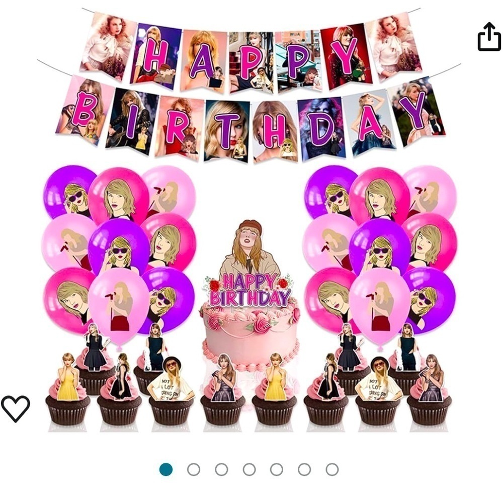 Happy Birthday Supplies Balloons, Banners, Cup Cake Toppers Taylor Swift